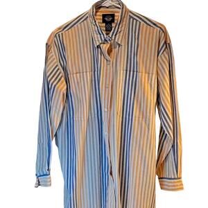 Dockers Men's Button Front Shirt Pastel Striped Long Sleeve M